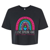 I Love Someone Rare Zebra Rainbow Rare Disease Awareness Bella+Canvas Jersey Crop Tee