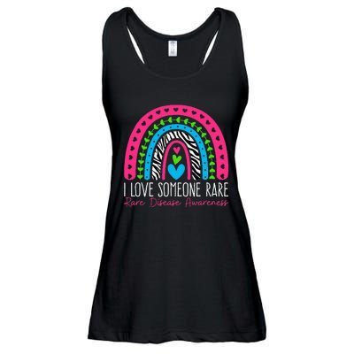 I Love Someone Rare Zebra Rainbow Rare Disease Awareness Ladies Essential Flowy Tank