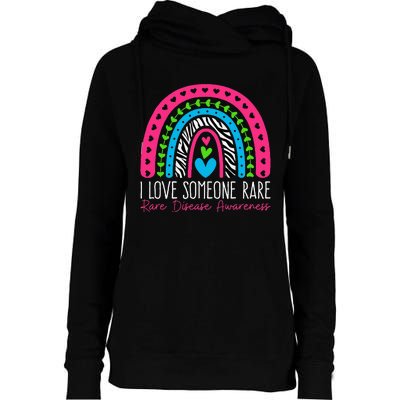 I Love Someone Rare Zebra Rainbow Rare Disease Awareness Womens Funnel Neck Pullover Hood