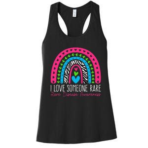 I Love Someone Rare Zebra Rainbow Rare Disease Awareness Women's Racerback Tank