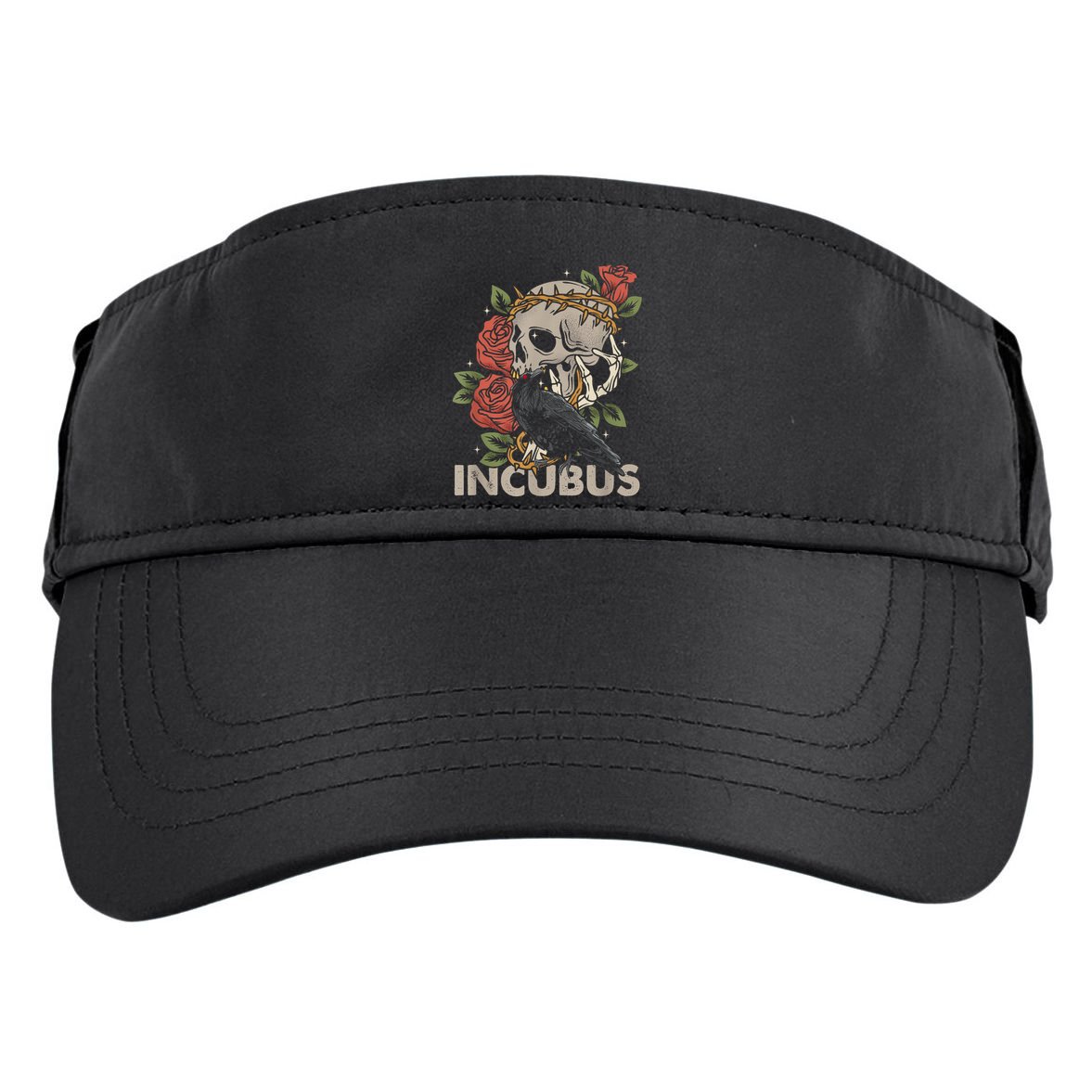 IncubusCrow Left Skull Morning And Flower Halloween Graphic Adult Drive Performance Visor