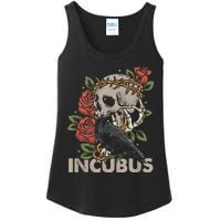 IncubusCrow Left Skull Morning And Flower Halloween Graphic Ladies Essential Tank