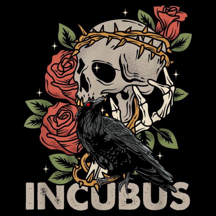 IncubusCrow Left Skull Morning And Flower Halloween Graphic 16 in Basic Backpack