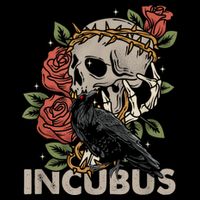 IncubusCrow Left Skull Morning And Flower Halloween Graphic Magnet