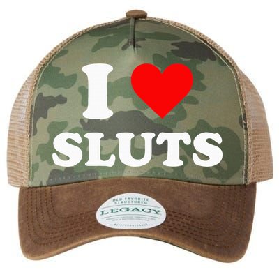 I Love Sluts I Heart Sluts Legacy Tie Dye Trucker Hat