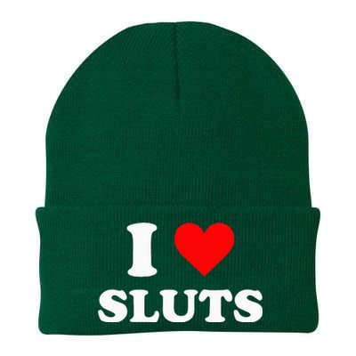 I Love Sluts I Heart Sluts Y.2.k 2000s Knit Cap Winter Beanie