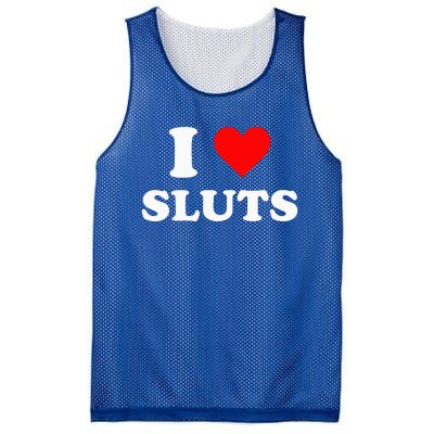 I Love Sluts I Heart Sluts Y.2.k 2000s Mesh Reversible Basketball Jersey Tank