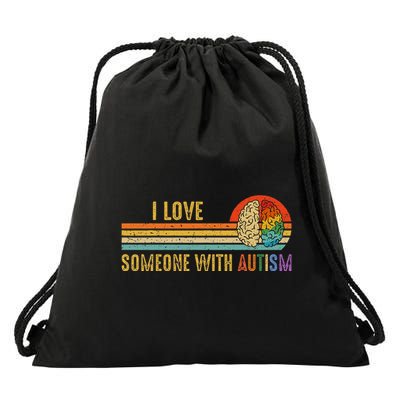 I Love Someone With Autism Neurodiversity April Drawstring Bag