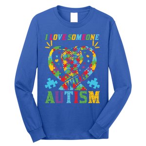 I Love Someone With Autism Awareness Gift Long Sleeve Shirt