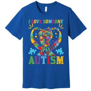 I Love Someone With Autism Awareness Gift Premium T-Shirt