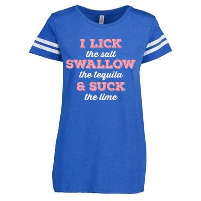 I Lick Salt Swallow Tequila Suck Lime Funny Mexican Ing Meaningful Gift Enza Ladies Jersey Football T-Shirt