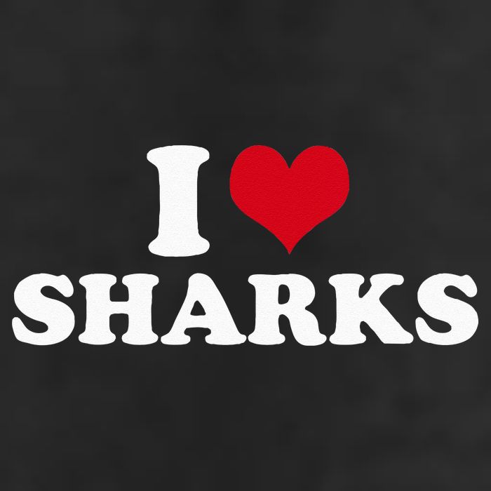 I Love Sharks 7 Panel Mesh Trucker Snapback Hat