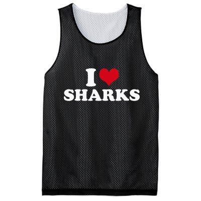 I Love Sharks Mesh Reversible Basketball Jersey Tank