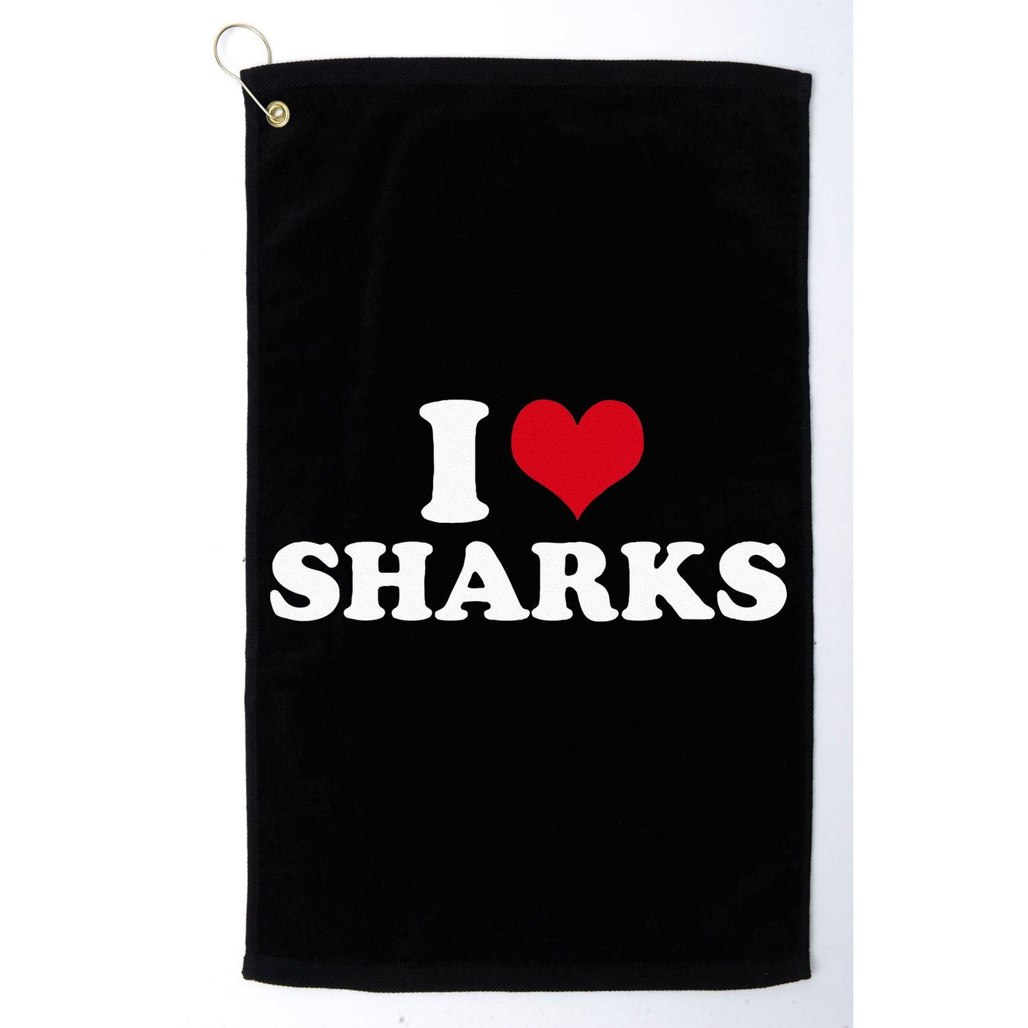 I Love Sharks Golf Towel