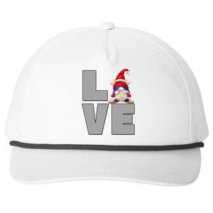 I Love Ski Dad Gnome Graphic Funny Winter Lover Gift Snapback Five-Panel Rope Hat