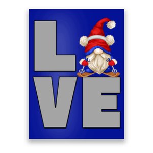 I Love Ski Dad Gnome Graphic Funny Winter Lover Gift Poster