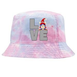 I Love Ski Dad Gnome Graphic Funny Winter Lover Gift Tie-Dyed Bucket Hat