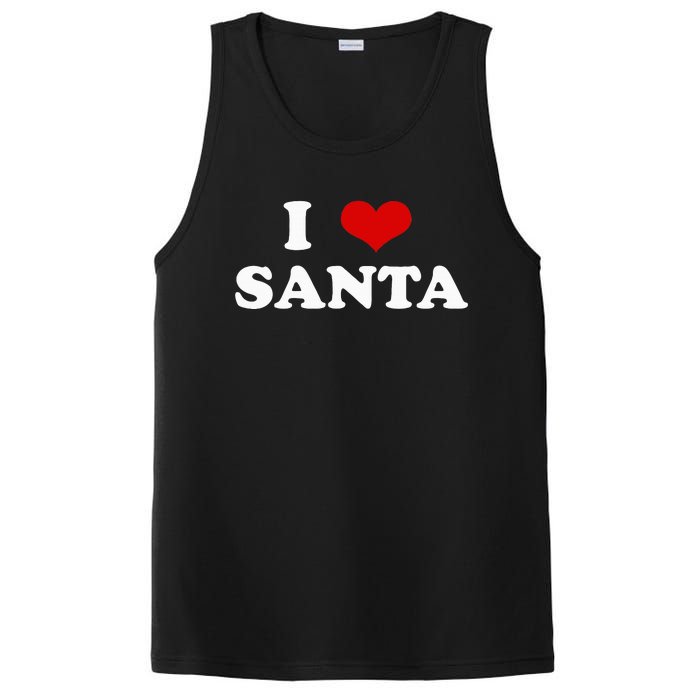 I Love Santa Funny Red Heart Love Christmas Xmas Humor PosiCharge Competitor Tank