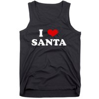 I Love Santa Funny Red Heart Love Christmas Xmas Humor Tank Top