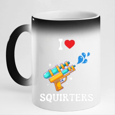 I Love Squirters Funny 11oz Black Color Changing Mug