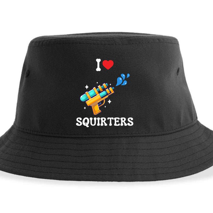 I Love Squirters Funny Sustainable Bucket Hat