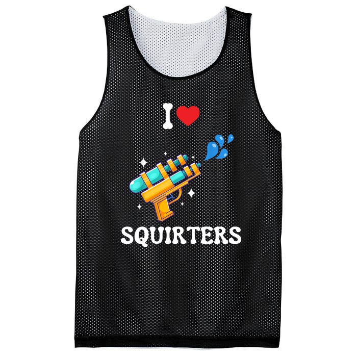 I Love Squirters Funny Mesh Reversible Basketball Jersey Tank