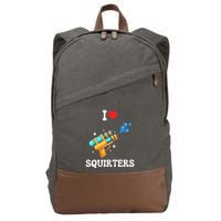 I Love Squirters Funny Cotton Canvas Backpack