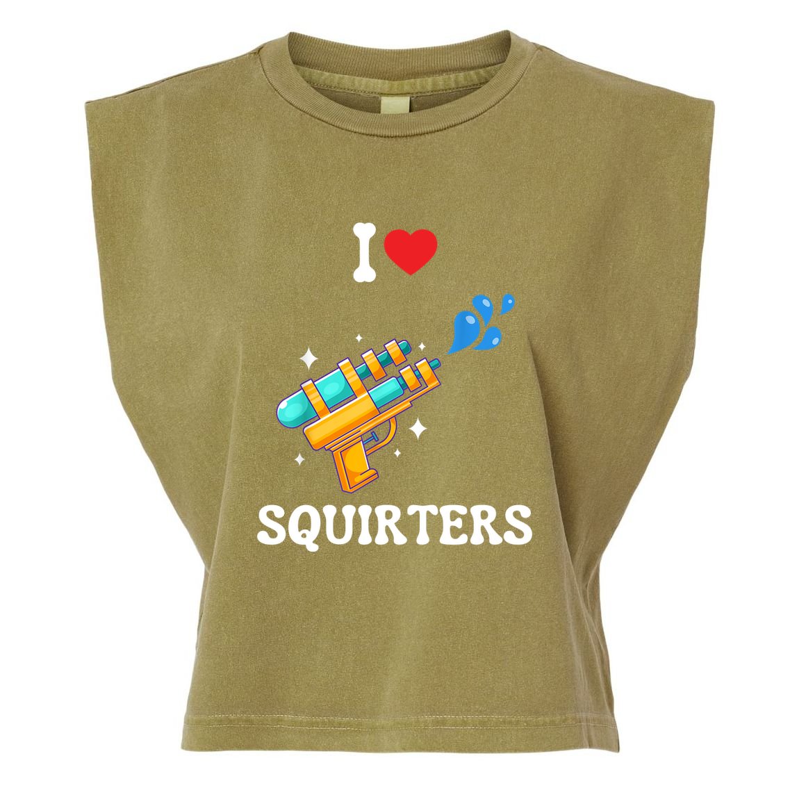 I Love Squirters Funny Garment-Dyed Women's Muscle Tee