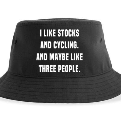 I Like Stocks And Cycling Funny Day Trader Stock Market Gift Sustainable Bucket Hat