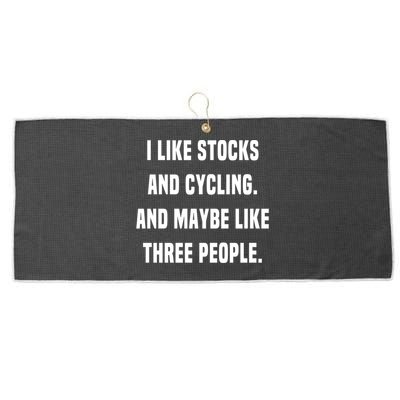 I Like Stocks And Cycling Funny Day Trader Stock Market Gift Large Microfiber Waffle Golf Towel