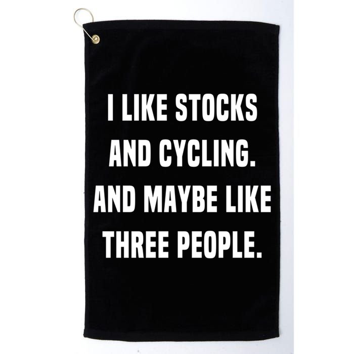 I Like Stocks And Cycling Funny Day Trader Stock Market Gift Golf Towel