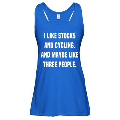 I Like Stocks And Cycling Funny Day Trader Stock Market Gift Ladies Essential Flowy Tank