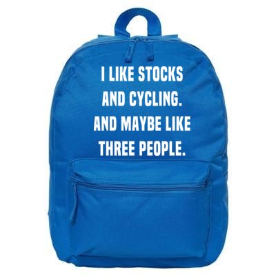 I Like Stocks And Cycling Funny Day Trader Stock Market Gift 16 in Basic Backpack