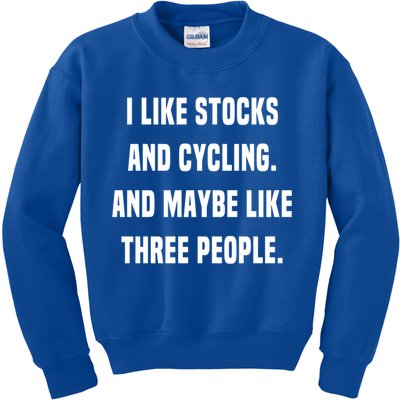 I Like Stocks And Cycling Funny Day Trader Stock Market Gift Kids Sweatshirt