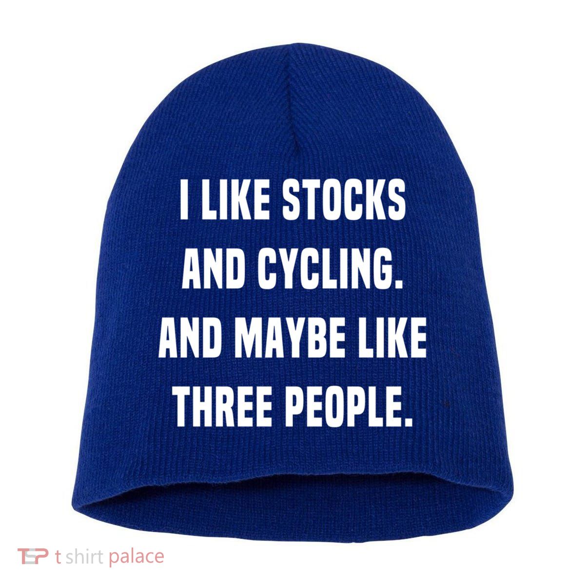 I Like Stocks And Cycling Funny Day Trader Stock Market Gift Short Acrylic Beanie