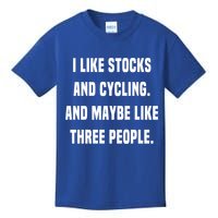 I Like Stocks And Cycling Funny Day Trader Stock Market Gift Kids T-Shirt