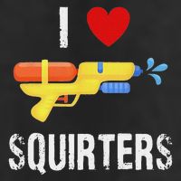 I Love Squirters Funny I Heart Squirters Water Gun 7 Panel Mesh Trucker Snapback Hat