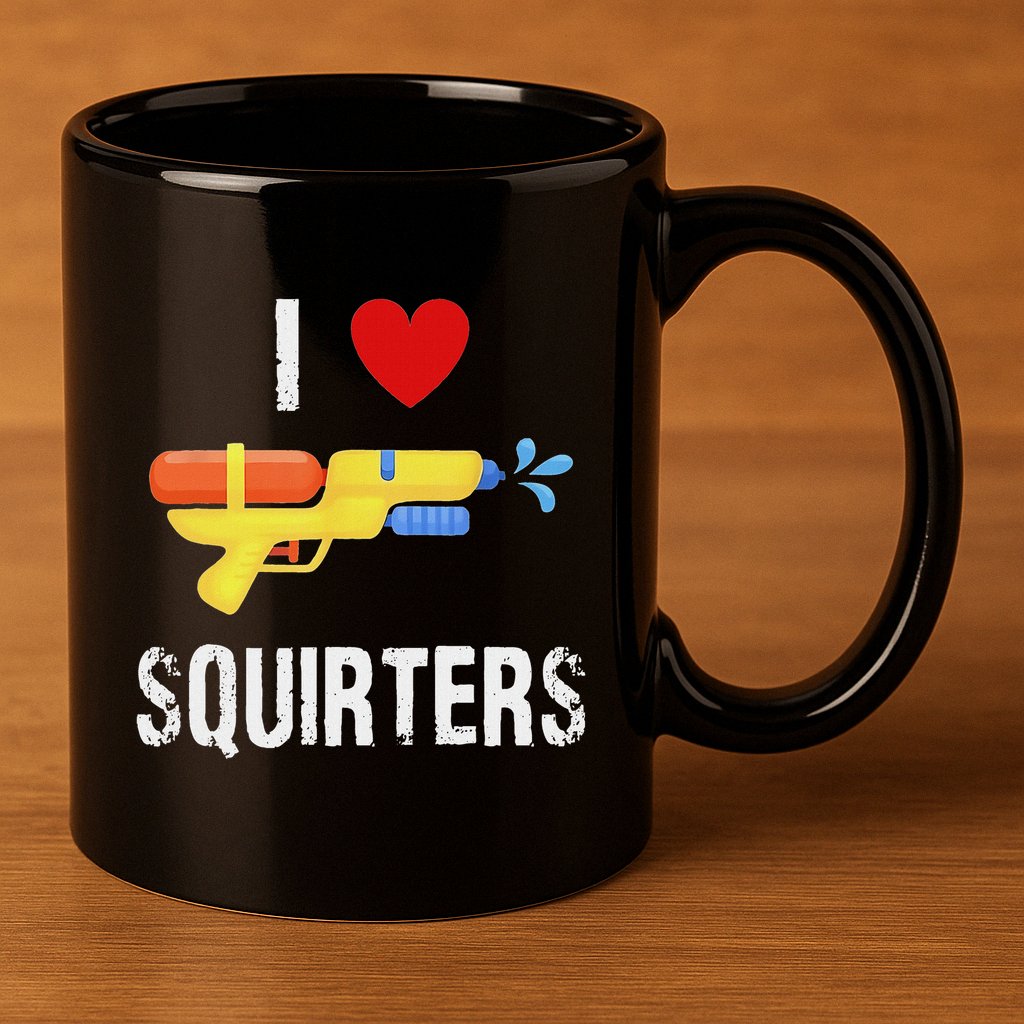 I Love Squirters Funny I Heart Squirters Water Gun 11oz C Handle Ceramic Mug