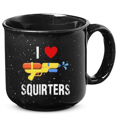 I Love Squirters Funny I Heart Squirters Water Gun 15oz Campfire Ceramic Mug