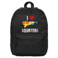 I Love Squirters Funny I Heart Squirters Water Gun 16 in Basic Backpack