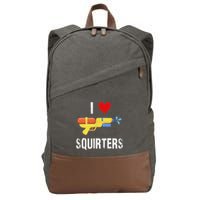 I Love Squirters Funny I Heart Squirters Water Gun Cotton Canvas Backpack