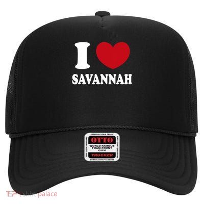 I Love Savannah High Crown Mesh Back Trucker Hat