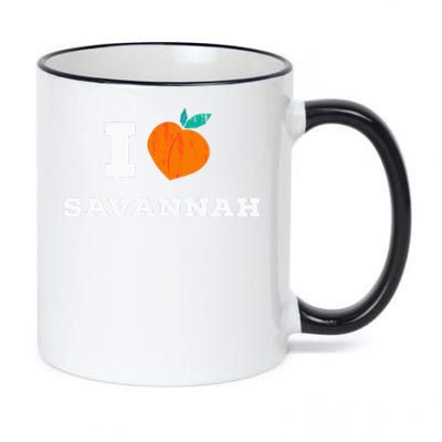 I Love Savannah Georgia Minimal Savannah Ga Peach 11oz Black Color Changing Mug