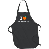 I Love Savannah Georgia Minimal Savannah Ga Peach Full-Length Apron With Pockets