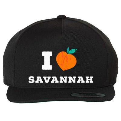 I Love Savannah Georgia Minimal Savannah Ga Peach Wool Snapback Cap