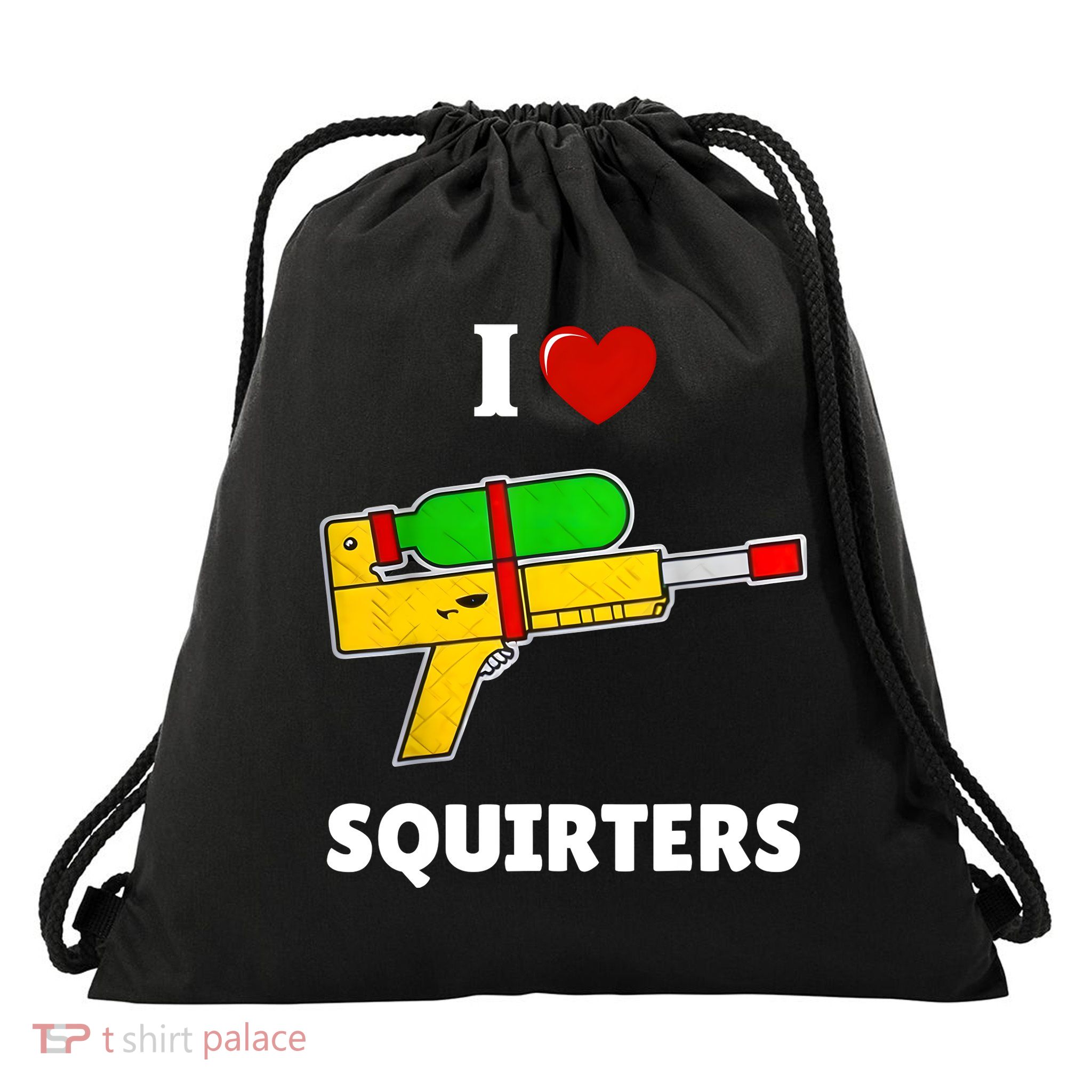 I Love Squirters Heart Design I Love Squirters Drawstring Bag