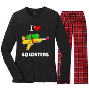 I Love Squirters Heart Design I Love Squirters Women's Long Sleeve Flannel Pajama Set 