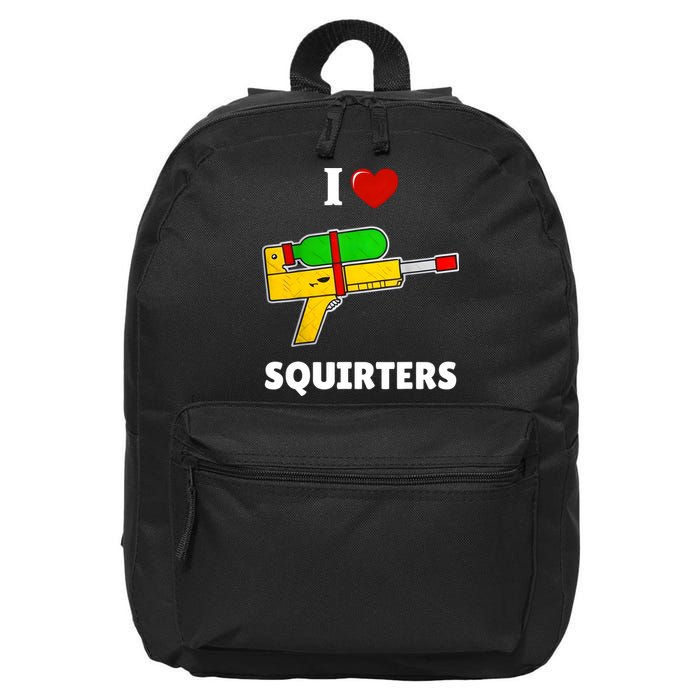 I Love Squirters Heart Design I Love Squirters 16 in Basic Backpack