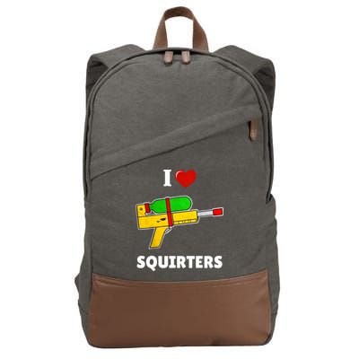 I Love Squirters Heart Design I Love Squirters Cotton Canvas Backpack