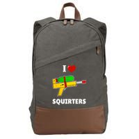 I Love Squirters Heart Design I Love Squirters Cotton Canvas Backpack